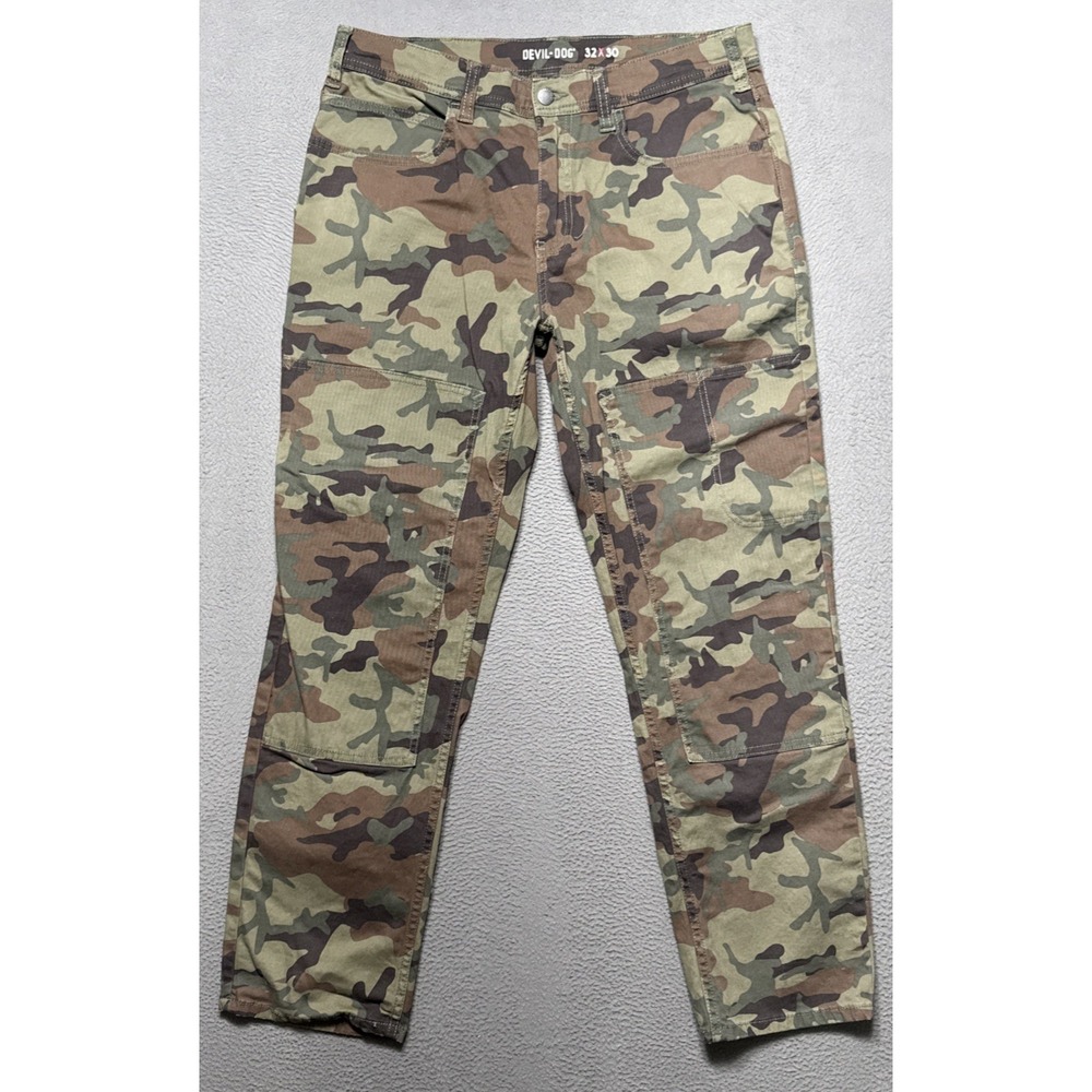 Devil-Dog Dungarees Carpenter Camo Double Knee Pants Mens 32x30 (34x29) Hiking